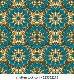 Ethnic floral seamless pattern