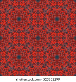 Ethnic floral seamless pattern