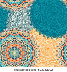 Ethnic floral seamless pattern