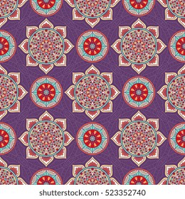 Ethnic floral seamless pattern