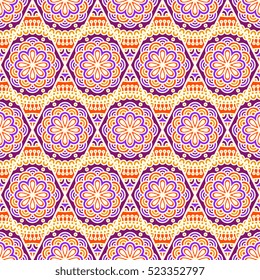 Ethnic floral seamless pattern