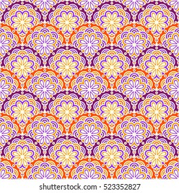 Ethnic floral seamless pattern