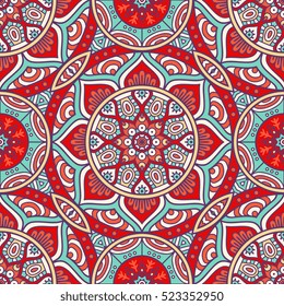 Ethnic floral seamless pattern
