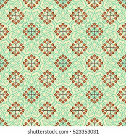 Ethnic floral seamless pattern