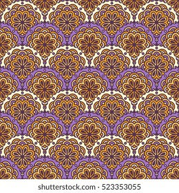 Ethnic floral seamless pattern