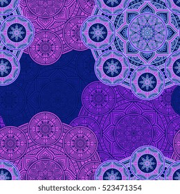 Ethnic floral seamless pattern