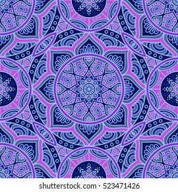 Ethnic floral seamless pattern