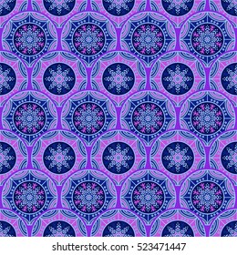 Ethnic floral seamless pattern