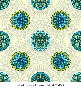 Ethnic floral seamless pattern