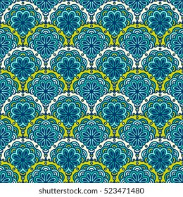 Ethnic floral seamless pattern