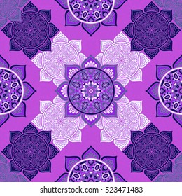 Ethnic floral seamless pattern