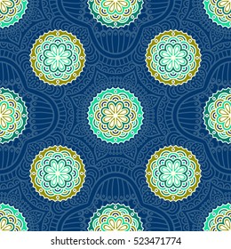 Ethnic floral seamless pattern