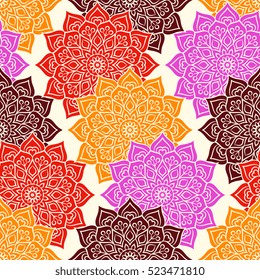 Ethnic floral seamless pattern
