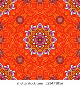 Ethnic floral seamless pattern