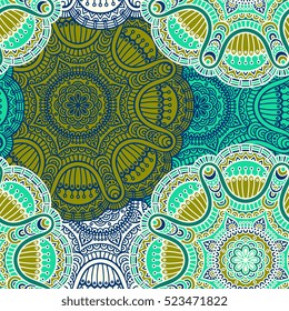 Ethnic floral seamless pattern