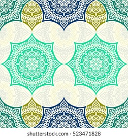 Ethnic floral seamless pattern