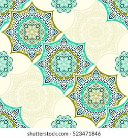 Ethnic floral seamless pattern