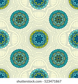 Ethnic floral seamless pattern