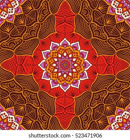 Ethnic floral seamless pattern