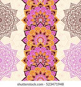 Ethnic floral seamless pattern