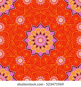 Ethnic floral seamless pattern