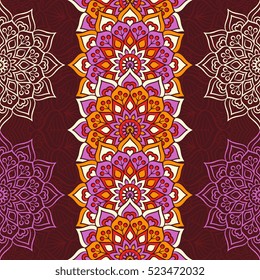 Ethnic floral seamless pattern