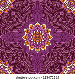 Ethnic floral seamless pattern