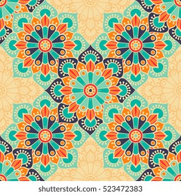 Ethnic floral seamless pattern