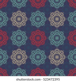 Ethnic floral seamless pattern