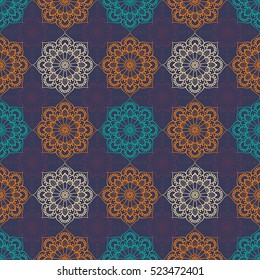 Ethnic floral seamless pattern