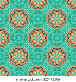 Ethnic floral seamless pattern