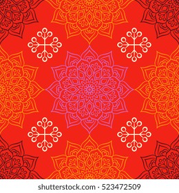 Ethnic floral seamless pattern