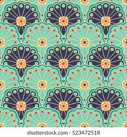 Ethnic floral seamless pattern