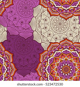 Ethnic floral seamless pattern
