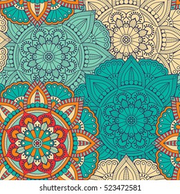 Ethnic floral seamless pattern