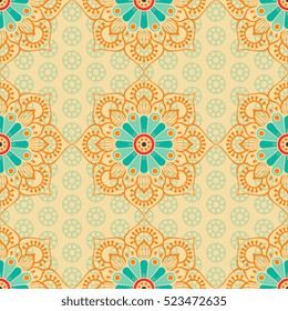 Ethnic floral seamless pattern