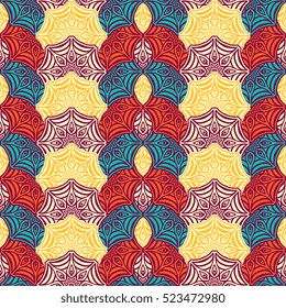 Ethnic floral seamless pattern