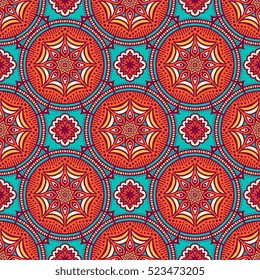 Ethnic floral seamless pattern