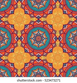 Ethnic floral seamless pattern