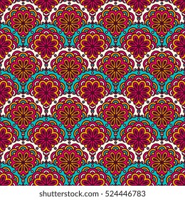 Ethnic floral seamless pattern