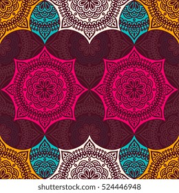 Ethnic floral seamless pattern