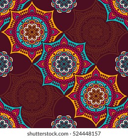 Ethnic floral seamless pattern