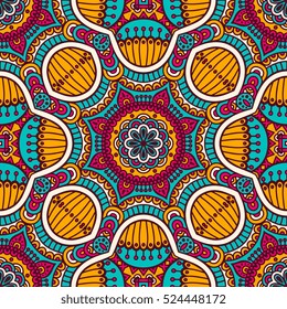 Ethnic floral seamless pattern