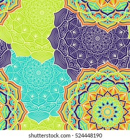 Ethnic floral seamless pattern