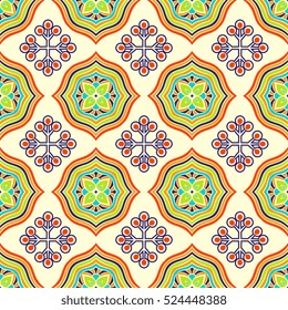 Ethnic floral seamless pattern