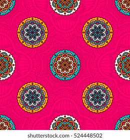 Ethnic floral seamless pattern