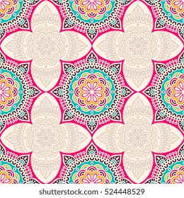 Ethnic floral seamless pattern