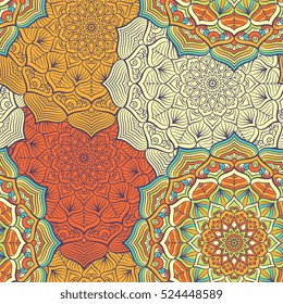 Ethnic floral seamless pattern