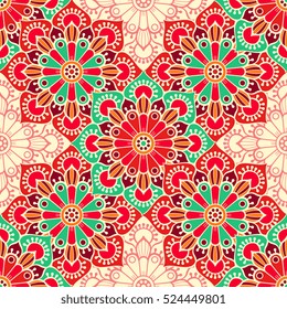 Ethnic floral seamless pattern