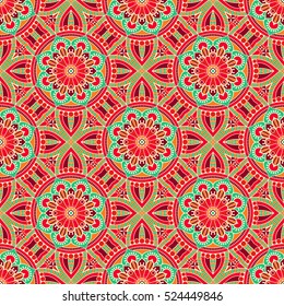 Ethnic floral seamless pattern